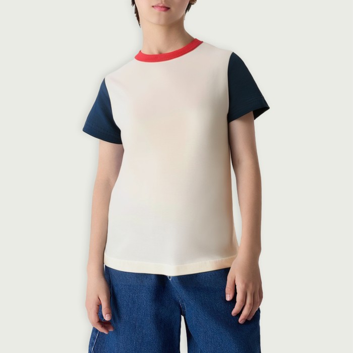 Summer comfortable breathable 100% cotton crew neck top