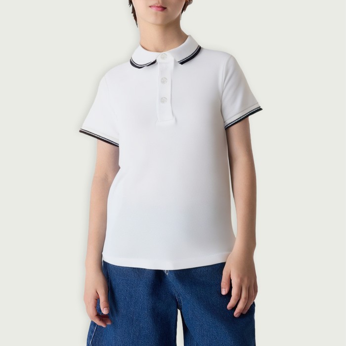 Boys solid color short-sleeved polo shirt