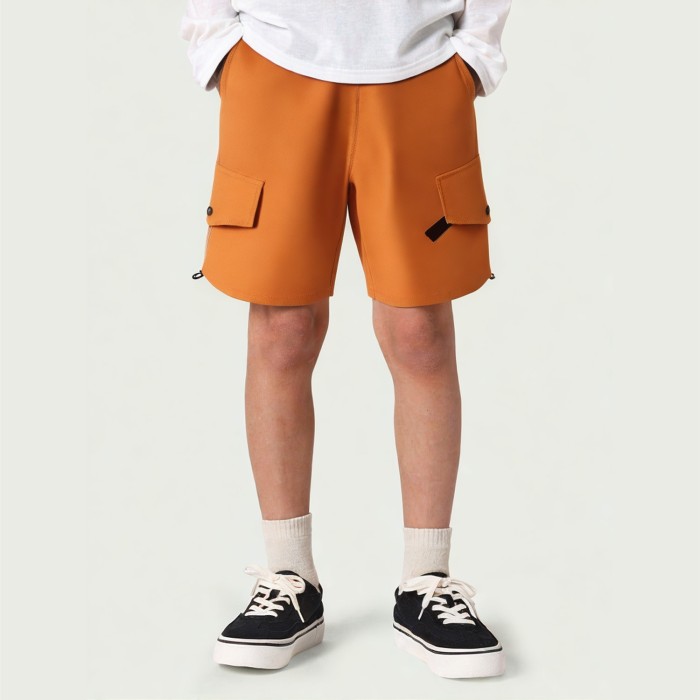 New summer boys solid color workwear casual shorts