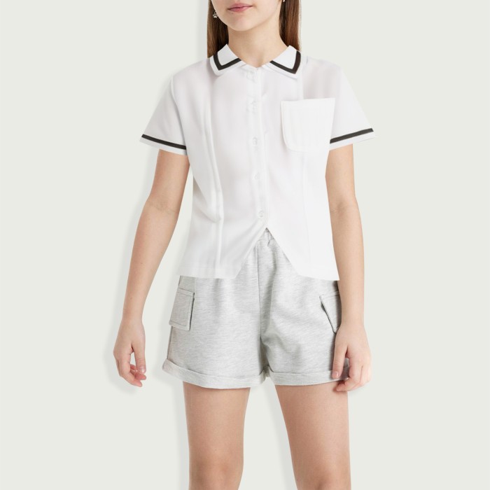 Girls short sleeve school uniform shirt