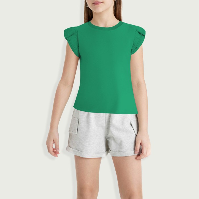 Infant Girls Thick Cotton Ruffled T-Shirt