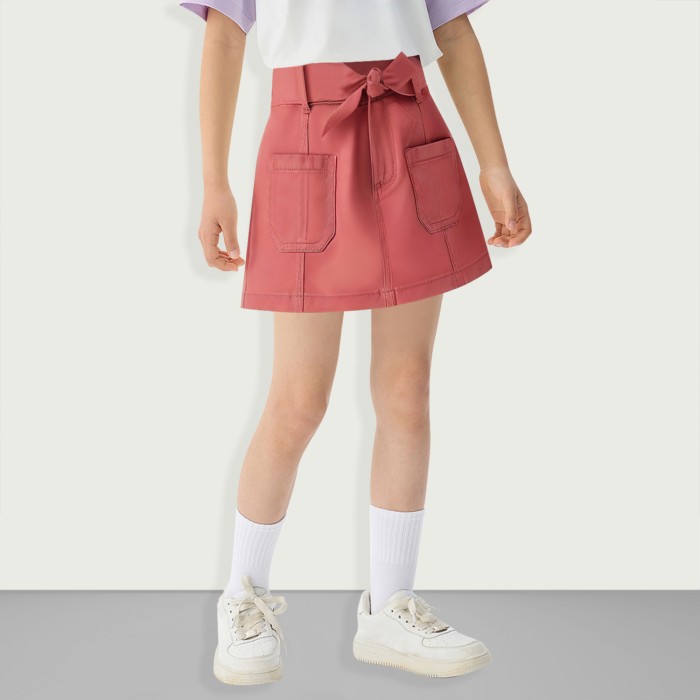 Girls' daily multifunctional adjustable belt design skirt