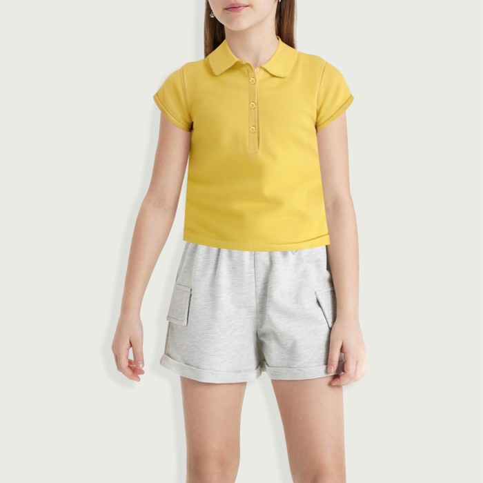 Girls School Uniform Short Sleeve Polo Shirt