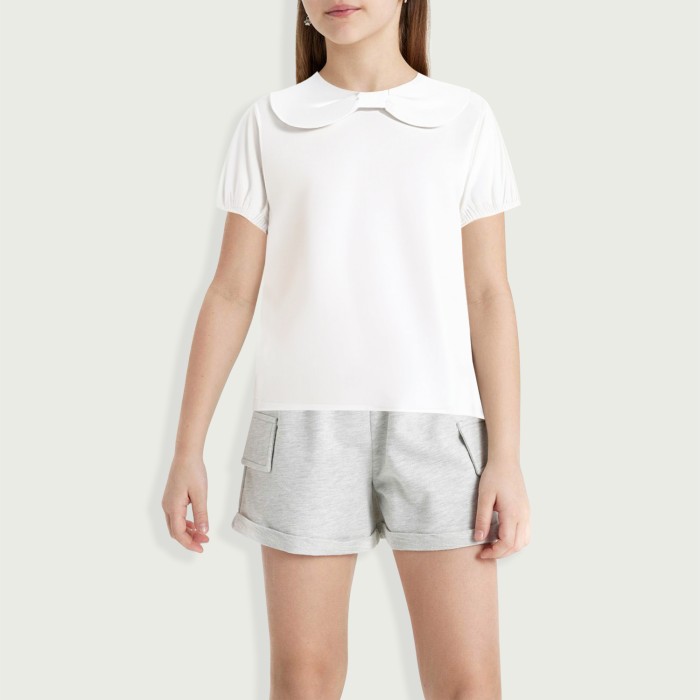 Cute Bow Puff Sleeve Short Sleeve Children's Fashion Shirt