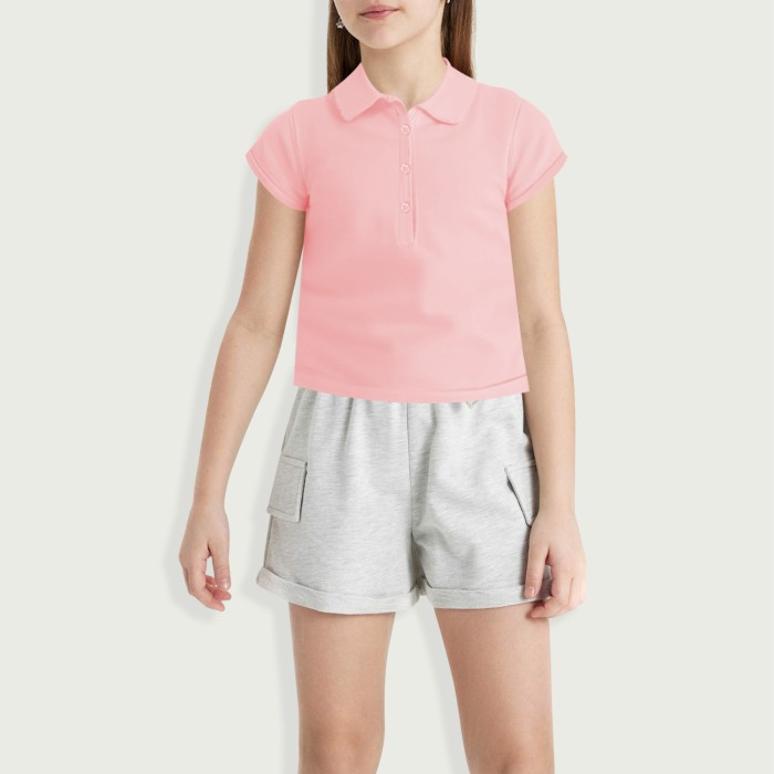 Girls Short Sleeve School Uniform Polo Shirt