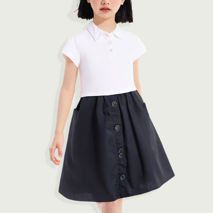 Girls School Uniform Short Sleeve Polo Shirt