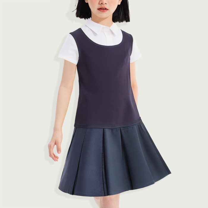 Girls Pleated Two-Piece Dress