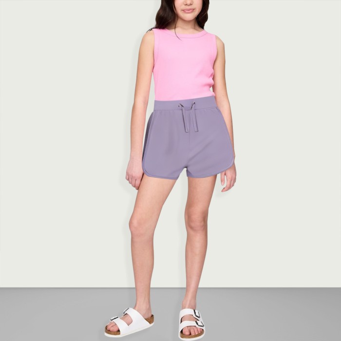 Girls Sports Cotton Shorts Elastic Waist