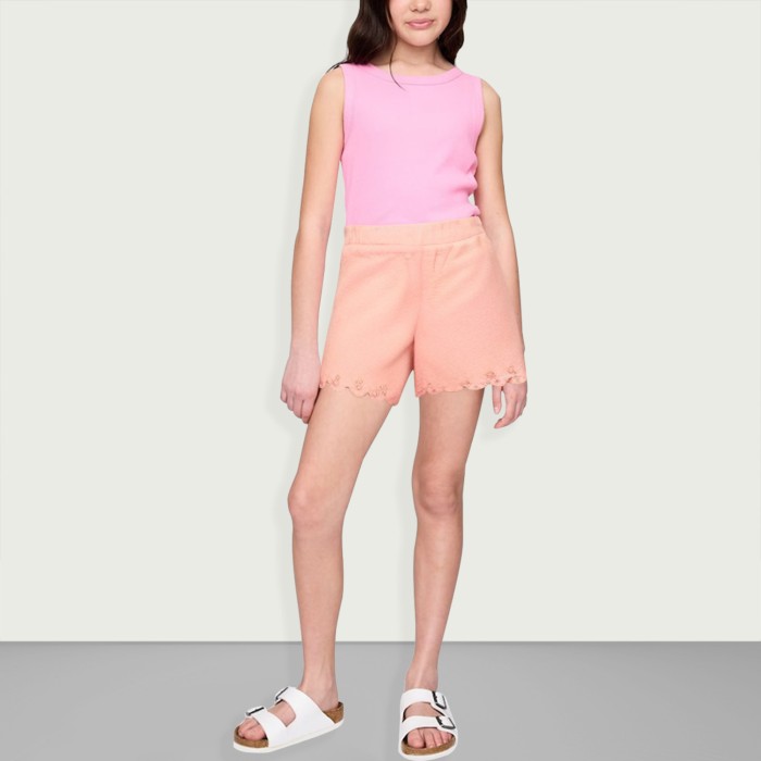 Summer children's breathable embroidered shorts