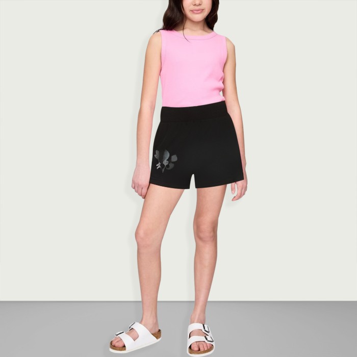 Children's floral print shorts with elastic waist